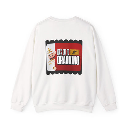 “Let’s Get to Cracking” Back Print ADULT Sweatshirt + Nutcracker 2025 Front – Unisex Heavy Blend Crewneck | Ballet Holiday Dance Sweatshirt