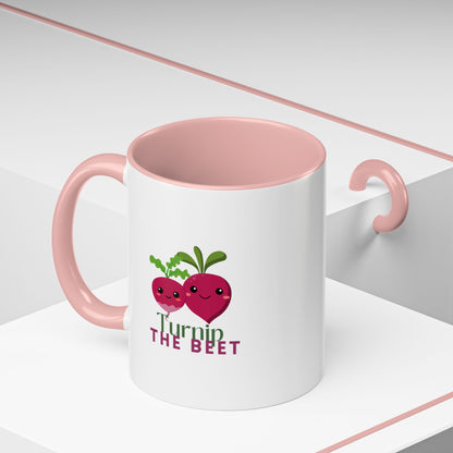 "Turnip the Beet" Accent Coffee Mug – Funny Dance Pun Ceramic Mug for Dancers and Music Lovers