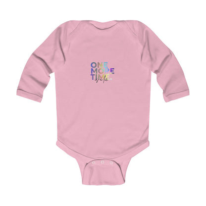 "One More Time is a Lie" Infant Long Sleeve Dance Bodysuit –Colorful Graphic Baby Outfit