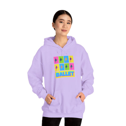 “Ballet” Pop Art Inspired Design with Ballet Dancer Graphics | Streetwear Ballet Hoodie for Dance Lovers - Unisex Heavy Blend™ Hooded Sweatshirt