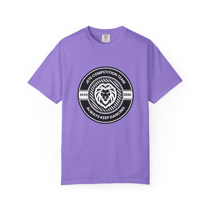 "Jeté Competition Team,  Always Keep Dancing" Unisex Garment-Dyed T-Shirt – Collegiate-Style Dance Graphic Tee – Shirt for Dancers & Teams