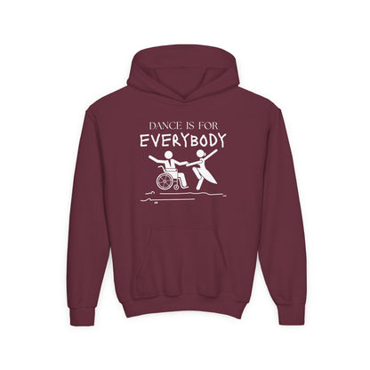 “Dance Is for Everybody” Unisex Youth Hoodie – Inclusive Dance Hoodie for Kids & Teens, Personalized with Name or Studio