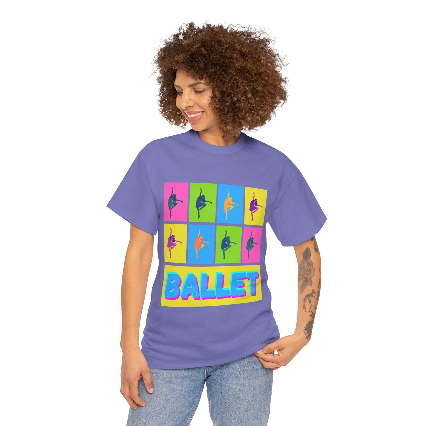"Ballet" Pop Art Inspired Dance Graphic Unisex Heavy Cotton Tee – Artistic Ballet Dancer T-Shirt for Dance Lovers