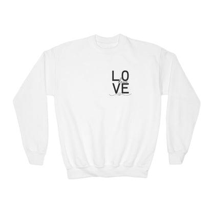 "LOVE Dance" Youth Crewneck Sweatshirt – Script Letter Graphic Dance Lover Pullover