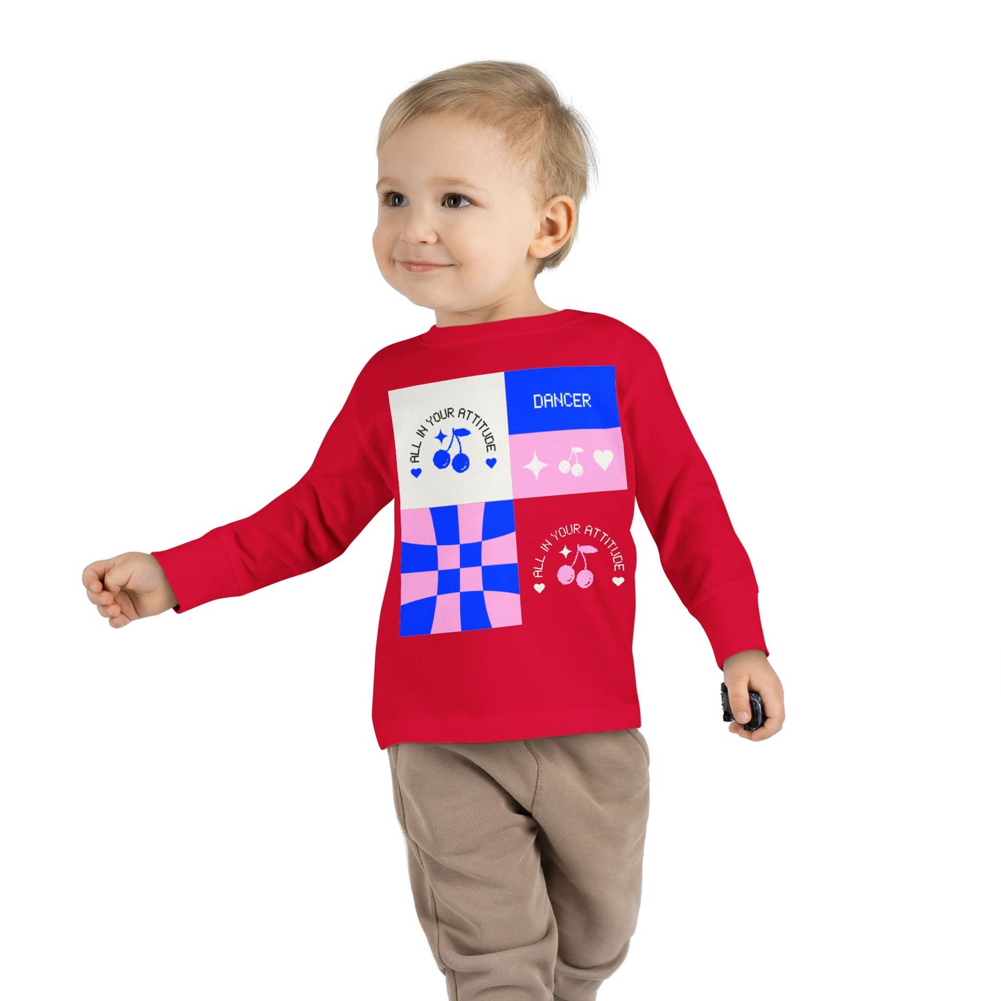 "Dancer – All in Your Attitude" Toddler Dance T-Shirt – Retro Graphic Long Sleeve Tee for Kids