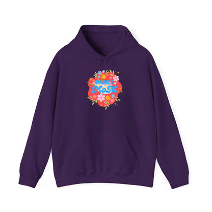 "Dance Mom" Superhero Hoodie – Floral Front Graphic & Fun Back Design | Unisex Hooded Sweatshirt for Proud Dance Parents
