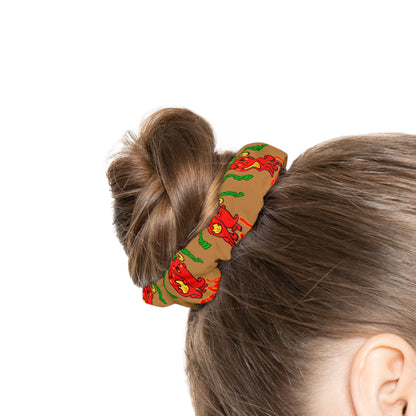 “What's a Pepper's Favorite Dance? Salsa!” Scrunchie – Funny Dance Pun Hair Accessory with Cute Pepper Graphic