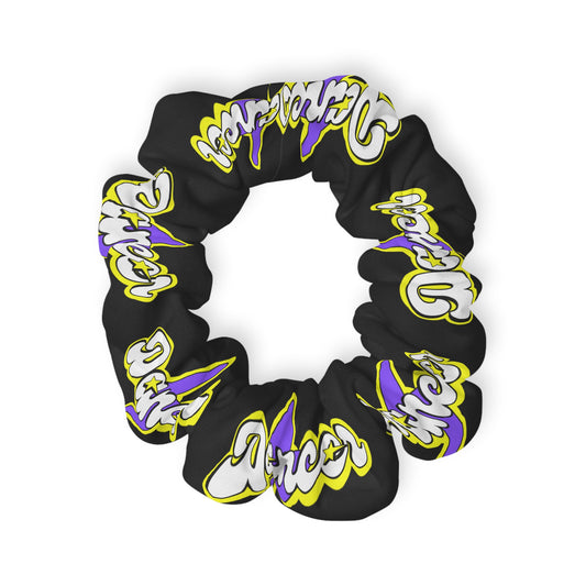 “Dancer” Scrunchie – Superhero-Inspired Dance Hair Accessory with Bold Graphic for Performers