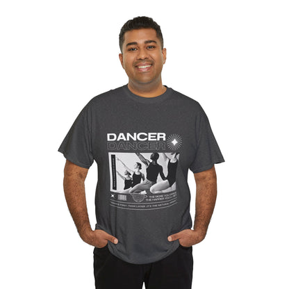 "Dancer" with ballet dancers at the Barre - Unisex Heavy Cotton Tee | Streetwear-Inspired Ballet Training Graphic T-Shirt for Dance Lovers
