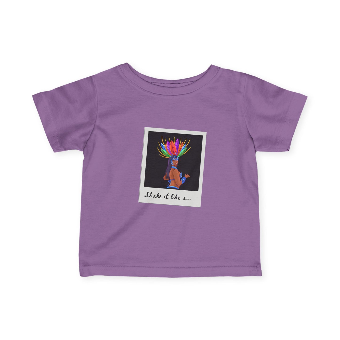 "Shake It Like a..." Carnival Samba Dancer Infant Fine Jersey Tee – Fun Baby Dance T-Shirt with Festival-Inspired Graphic