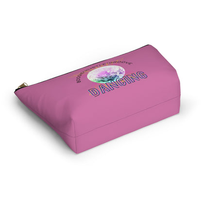 "Boogie, Hustle, Groove - Dancing" Retro Dance-Inspired Makeup Bag | Funky Bold Accessory Pouch for Dancers