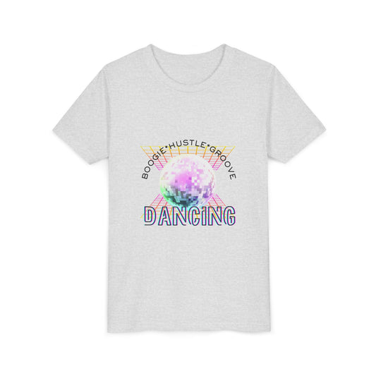 "Boogie, Hustle, Groove - Dancing" Streetwear Dance Graphic – Youth Short Sleeve Tee
