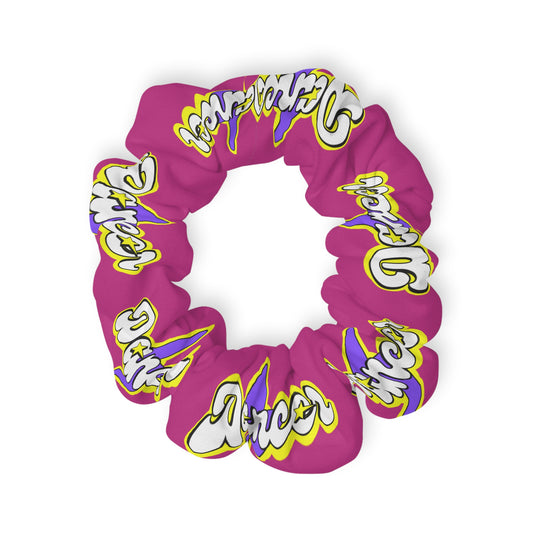 “Dancer” Scrunchie – Superhero-Inspired Dance Hair Accessory with Bold Graphic for Performers