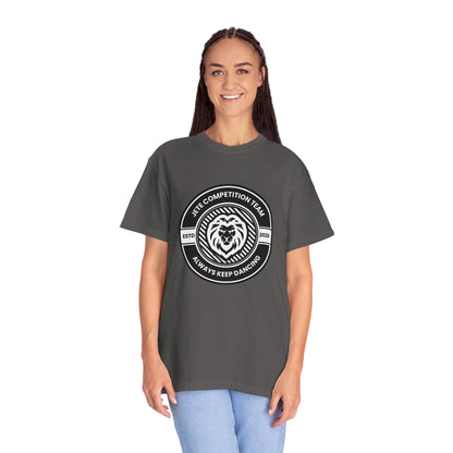 "Jeté Competition Team,  Always Keep Dancing" Unisex Garment-Dyed T-Shirt – Collegiate-Style Dance Graphic Tee – Shirt for Dancers & Teams