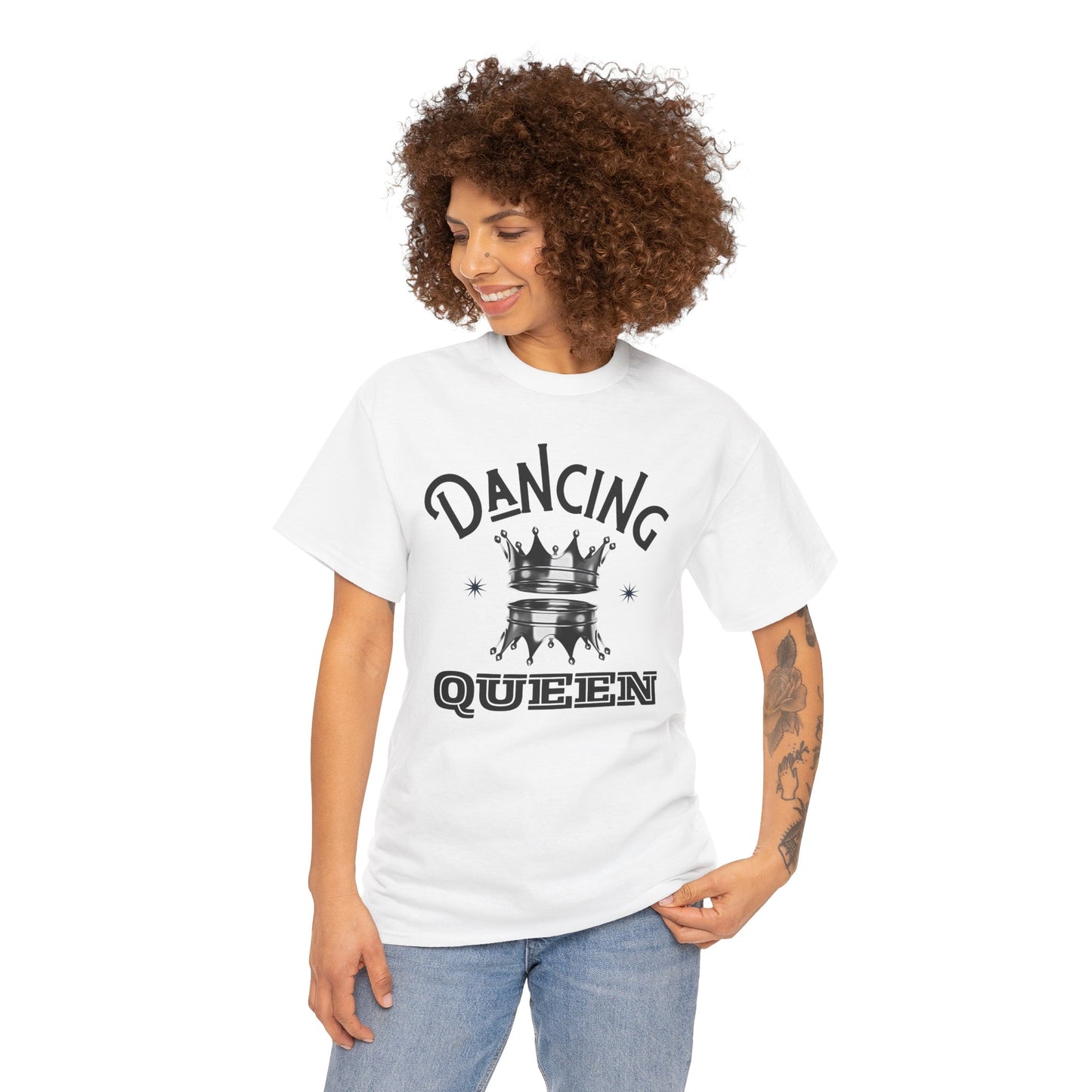 “Dancing Queen" Unisex Heavy Cotton T-Shirt with Crown Graphic – Dance-Inspired Graphic Tee for Adults & Kids
