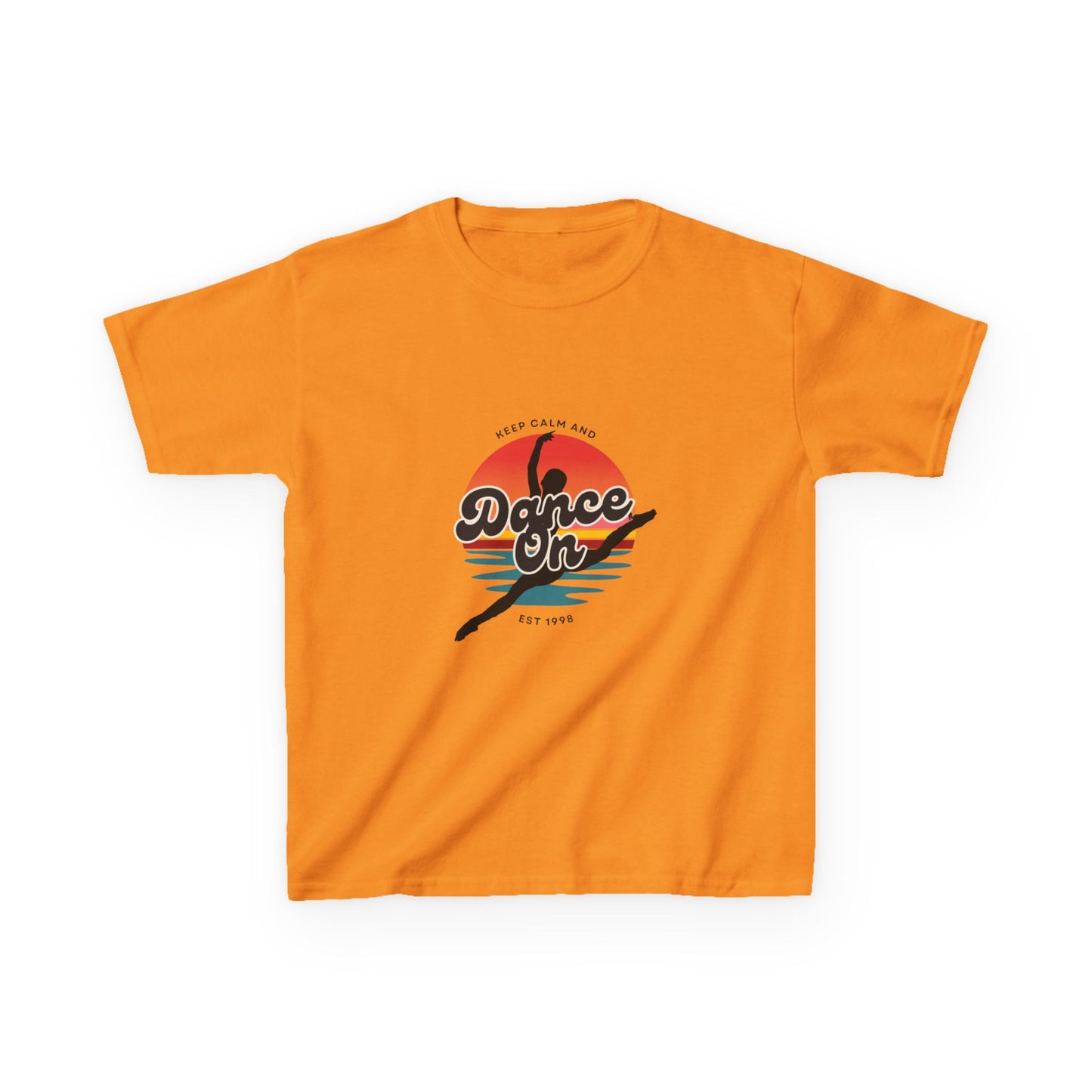 "Keep Calm and Dance On" Youth Short Sleeve Tee – Retro Graphic Dance Shirt for Kids and Young Performers