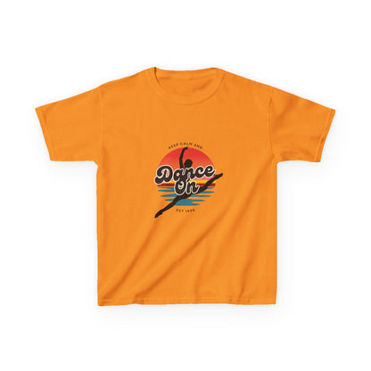 "Keep Calm and Dance On" Youth Short Sleeve Tee – Retro Graphic Dance Shirt for Kids and Young Performers