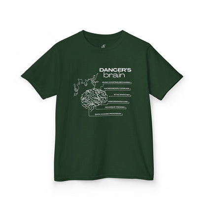 “Dancer’s Brain” Youth Short Sleeve Tee with Funny Dance Brain Graphic – Personalized Dance T-Shirt for Kids & Teens, Custom Name or Studio Option