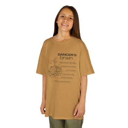 “Dancer’s Brain” Youth Short Sleeve Tee with Funny Dance Brain Graphic – Personalized Dance T-Shirt for Kids & Teens, Custom Name or Studio Option
