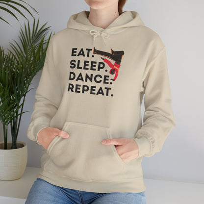 "Eat Sleep Dance Repeat" Unisex Dance Hoodie – Bold B-Boy Streetwear Sweatshirt