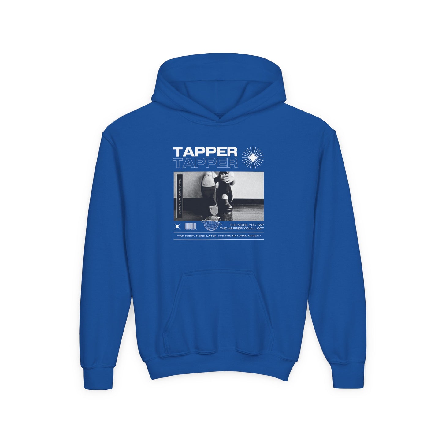 “Tapper” Tap Shoes Streetwear Graphic | Unisex Youth Hoodie – Tap Dance Hoodie for Kids & Young Performers