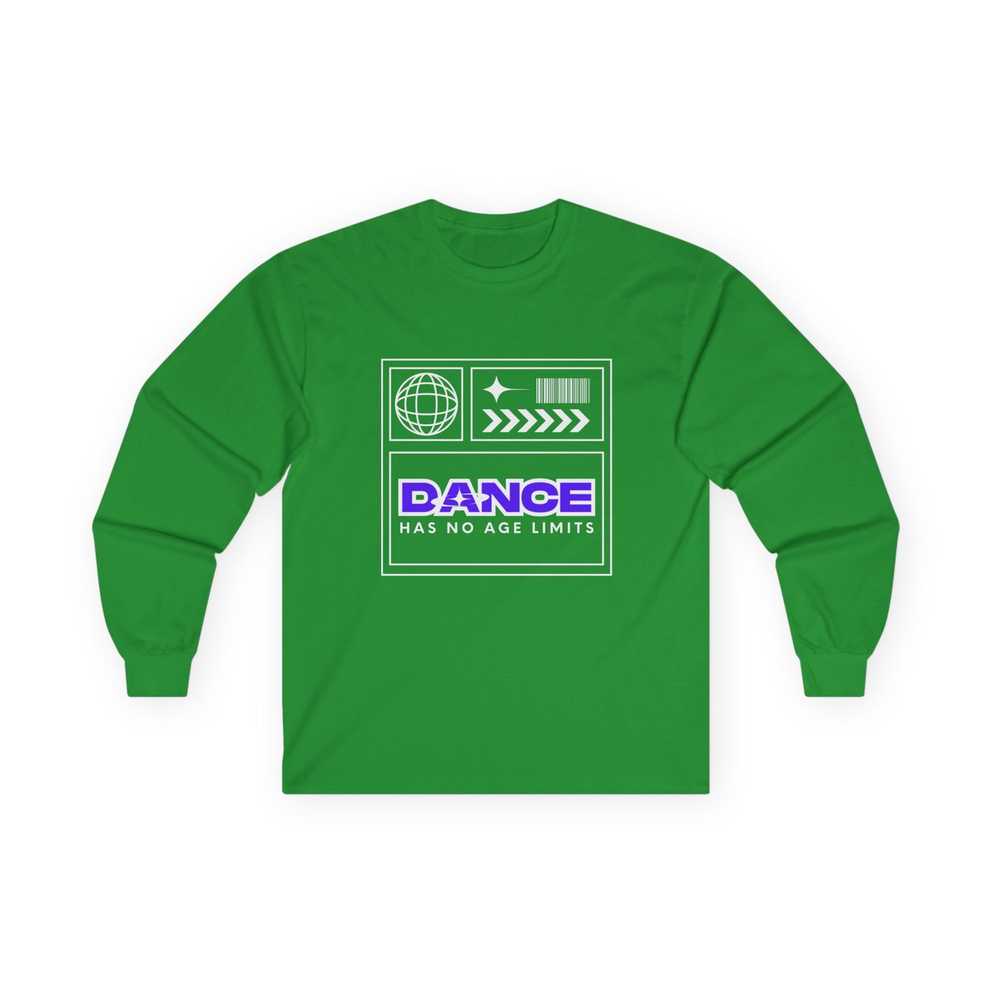 "Dance Has No Age Limits" Unisex Heavy Cotton Long Sleeve T-Shirt – Graphic Tee for Dancers of All Ages
