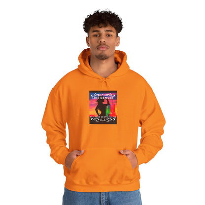 "Line Dancer, Get Your Boots in Line" Western-Inspired Graphic – Unisex Heavy Blend™ Hooded Sweatshirt