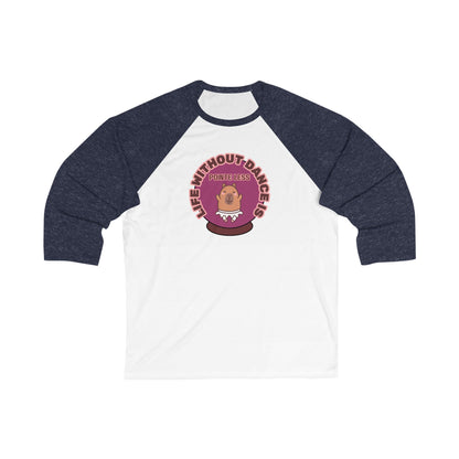"Life Without Dance is Pointeless" Unisex 3/4 Sleeve Baseball Tee – Funny Dance Shirt with Cute Dancing Capybara Graphic for Dancers