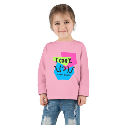 "I Can’t. I Have Dance." Toddler Long Sleeve Dance T-Shirt – 80s Retro Emoji Graphic Shirt for Kids