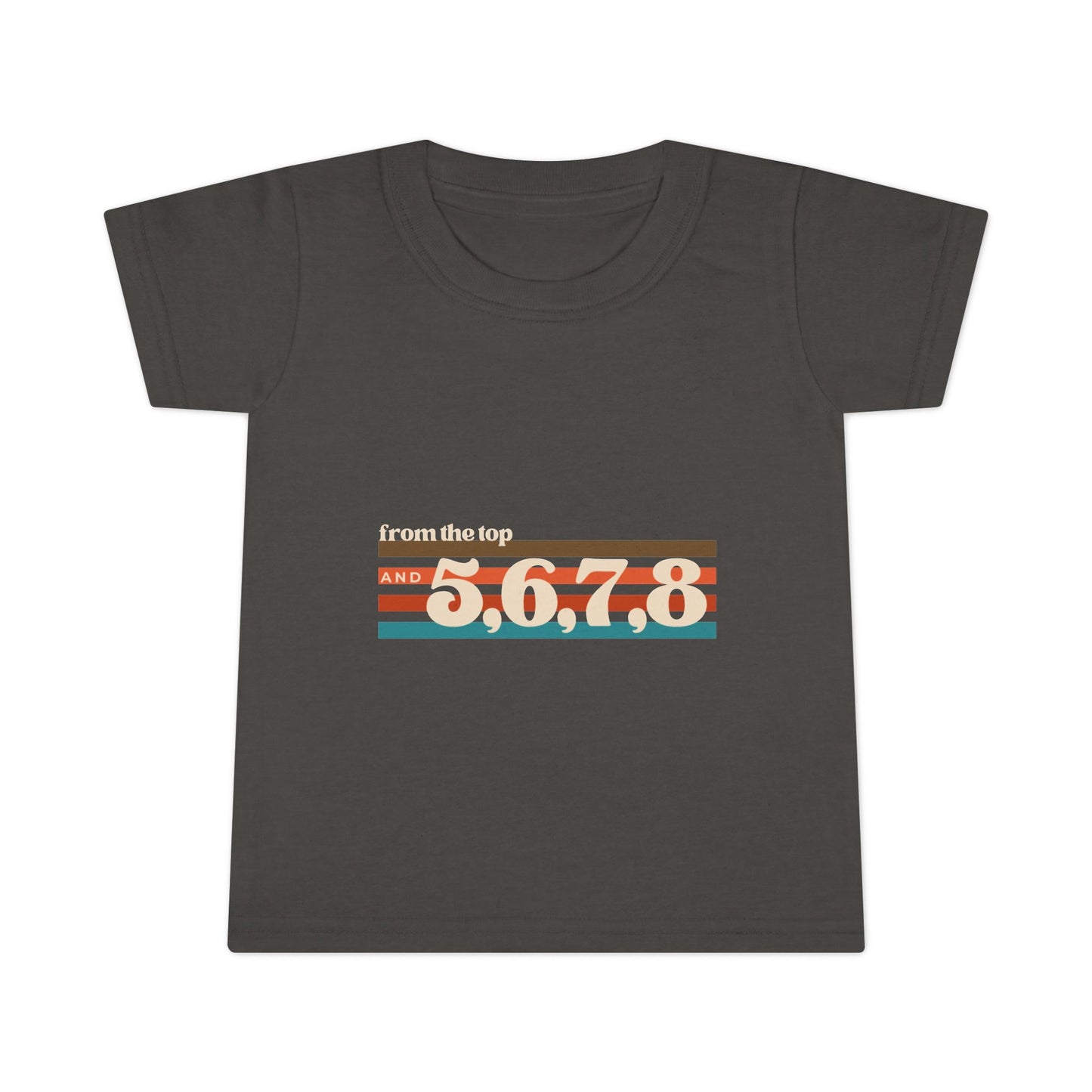 "From the Top and 5, 6, 7, 8" Toddler Dance T-Shirt – Retro Choreography-Inspired Short Sleeve Tee for Kids