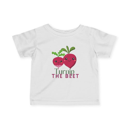 "Turnip the Beet" Cute Veggie Dance Infant Fine Jersey Tee – Funny Baby Dance T-Shirt with Adorable Pepper Graphic