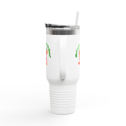 "What's a Pepper's Favorite Dance? Salsa." Funny Dance Quote 40oz Insulated Travel Mug – Bold Pepper Graphic Stainless Steel Tumbler