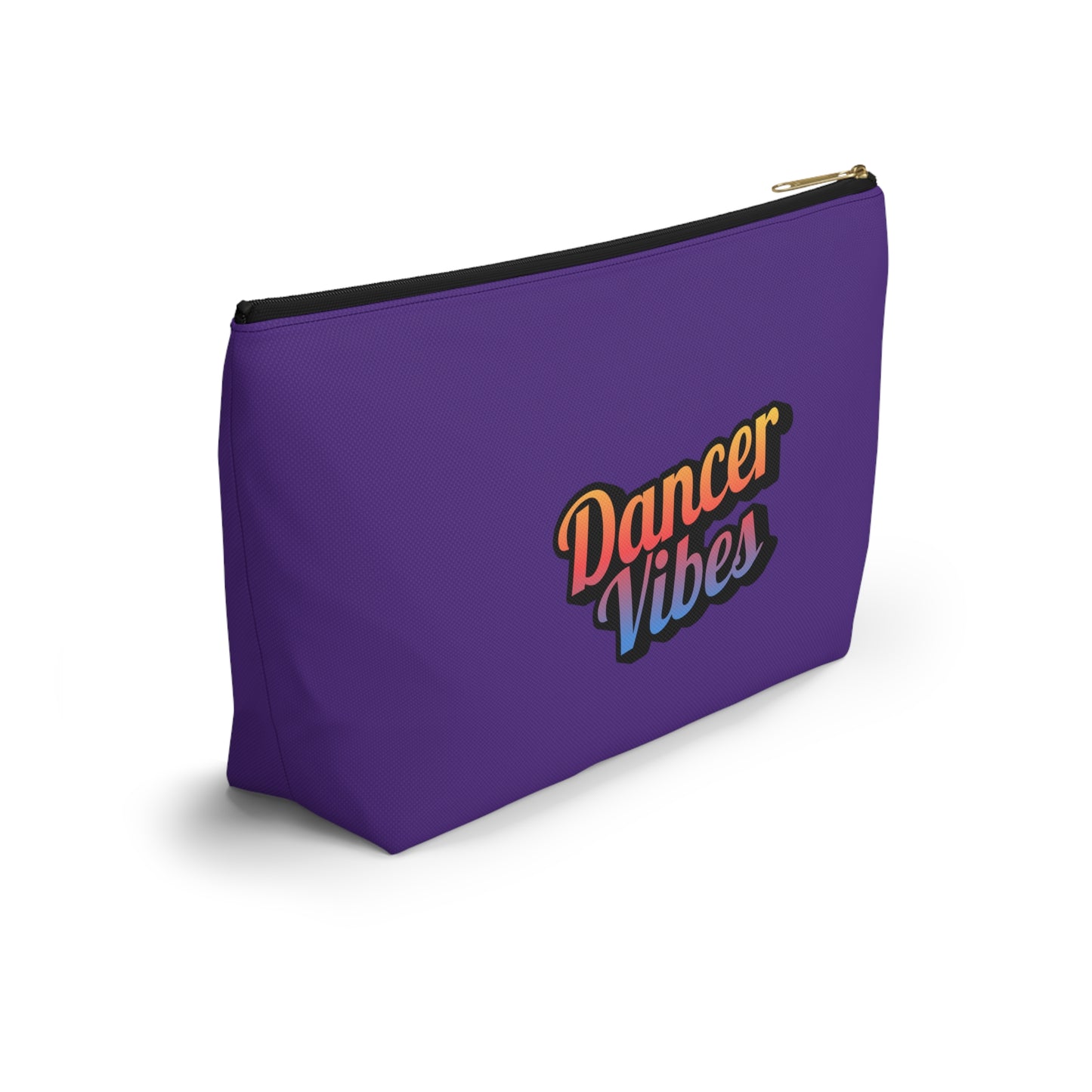 "Dancer Vibes" Makeup Bag – Colorful Text-Based Dance Graphic – Fun Dance-Themed Zipper Pouch for Cosmetics, Accessories & Travel Essentials