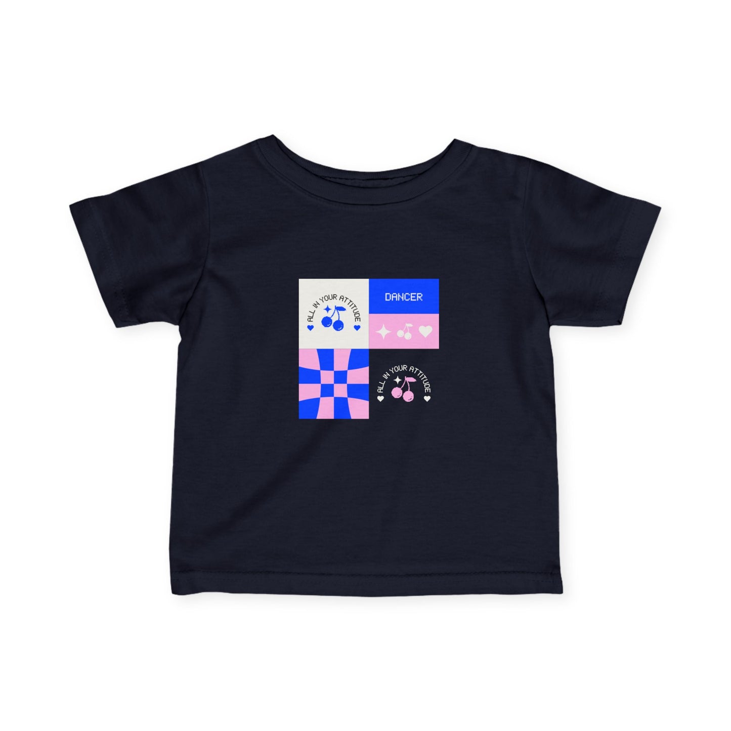 "Dancer – All in Your Attitude" Retro Dance Graphic Infant Fine Jersey Tee – Baby Dance T-Shirt for Confident Little Movers
