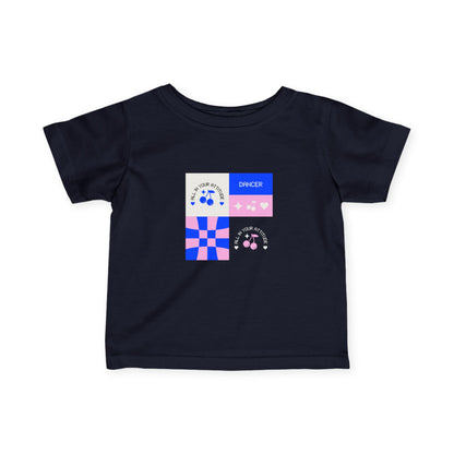"Dancer – All in Your Attitude" Retro Dance Graphic Infant Fine Jersey Tee – Baby Dance T-Shirt for Confident Little Movers