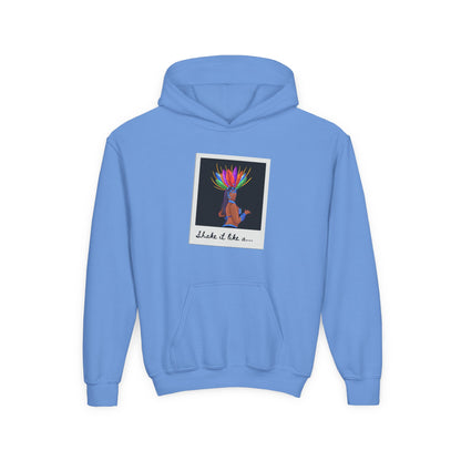 "Shake It Like a..." Youth Hooded Sweatshirt – Carnival-Inspired Samba Dancer Graphic Fleece Hoodie for Kids and Teens