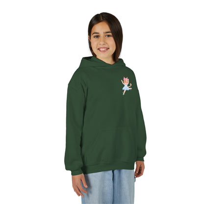 “Every Meow & Then I Dance” Adorable Dancing Cat Graphic | Cute Cat Dance Hoodie for Kids & Young Ballet Enthusiasts - Unisex Youth Hoodie