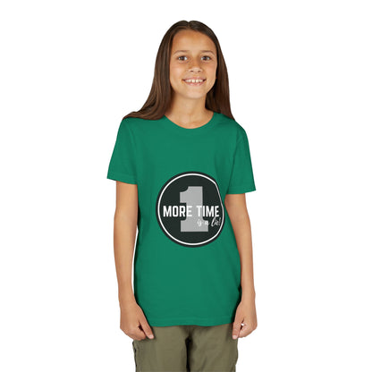 “One More Time is a Lie” Bold Emblem Dancer Graphic T-Shirt for Kids – Funny Dance Rehearsal Shirt - Youth Dance Tee