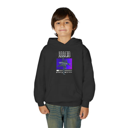 “Adagio” Ballet Term Definition with Beautiful Ballerina Graphic Unisex Youth Hoodie | Streetwear-Inspired Ballet Dance Hoodie for Kids & Young Dancers