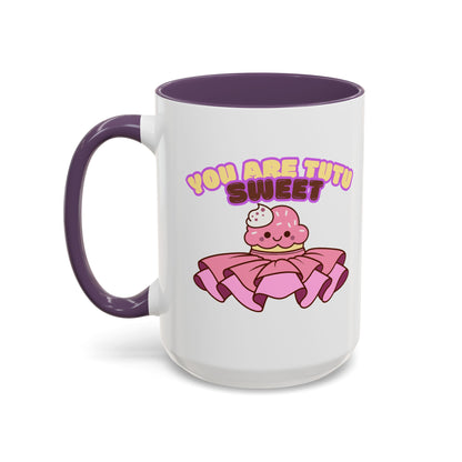 "You Are Tutu Sweet" Accent Coffee Mug – Cute Ballet Pun with Kawaii Ceramic Mug for Dancers and Dance Lovers