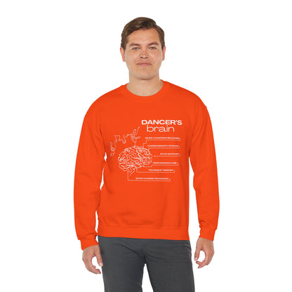 “Dancer’s Brain” Funny Dance Anatomy Sweatshirt – Unisex Heavy Blend Crewneck with Optional Name or Studio Personalization