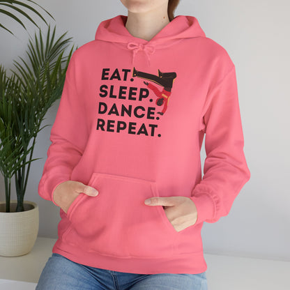"Eat Sleep Dance Repeat" Unisex Dance Hoodie – Bold B-Boy Streetwear Sweatshirt