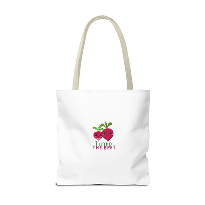 "Turnip the Beet" Canvas Tote Bag – Cute Veggie Graphic Dance-Themed Reusable Bag for Grocery Runs, Dance Class & Everyday Use