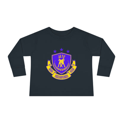 "Jeté Dance Gear" Toddler Dance T-Shirt – Collegiate-Inspired Dancer Graphic Long Sleeve Tee for Kids