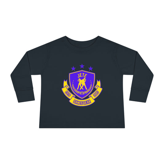 "Jeté Dance Gear" Toddler Dance T-Shirt – Collegiate-Inspired Dancer Graphic Long Sleeve Tee for Kids