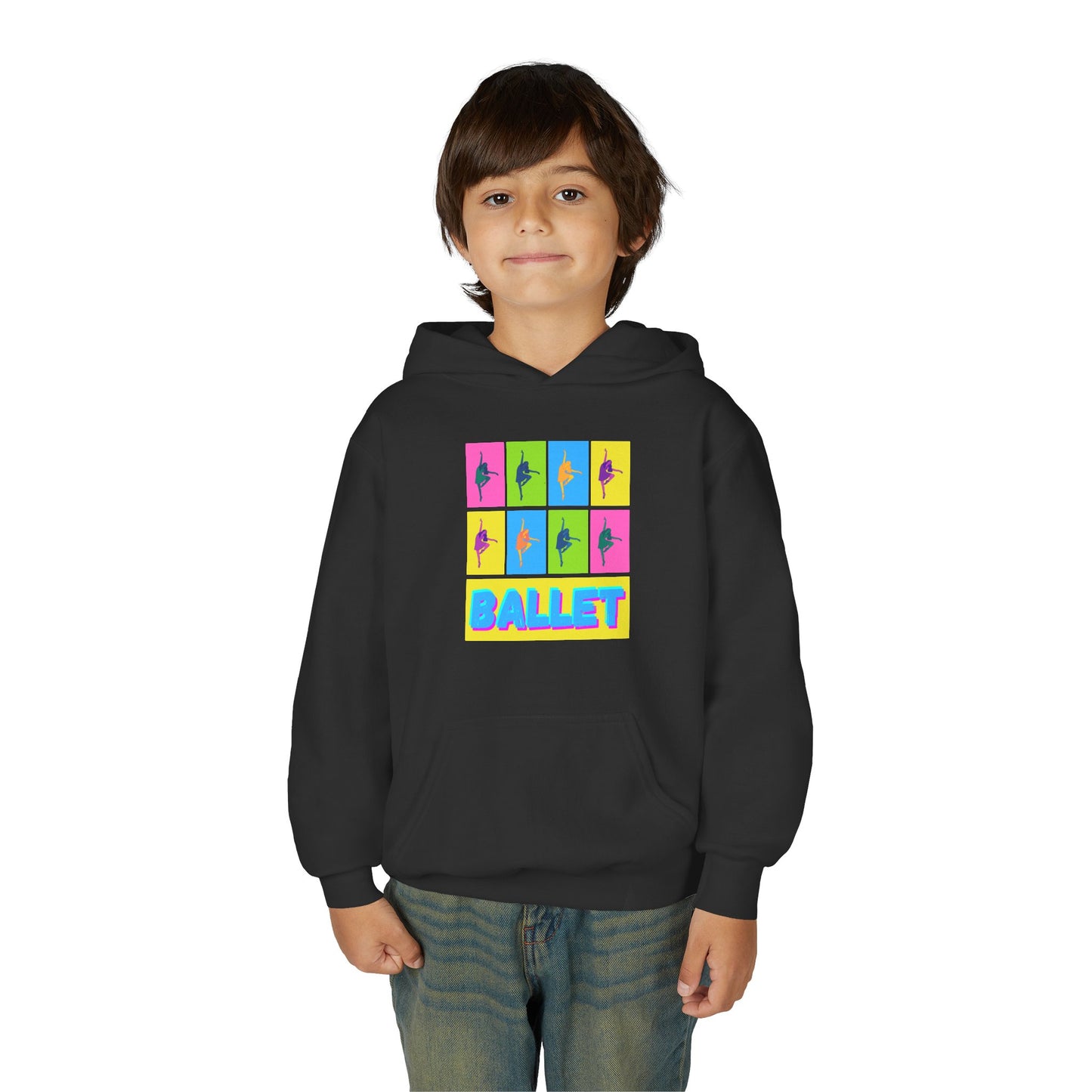 “Ballet” Pop Art Inspired Design with Ballet Dancer Graphics | Streetwear Ballet Hoodie for Kids & Young Dance Enthusiasts | Unisex Youth Hoodie