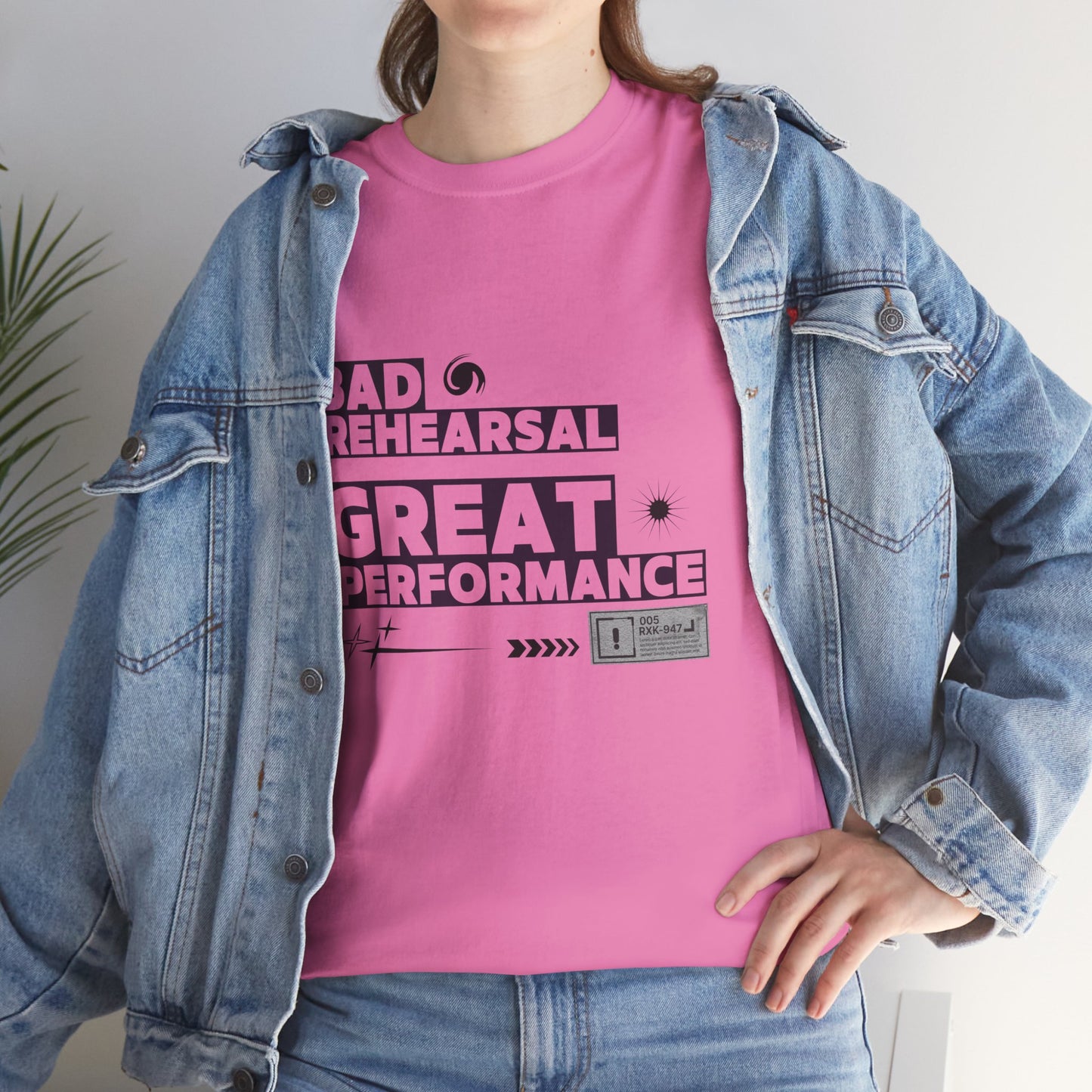 "Bad Rehearsal, Great Performance" Dance Quote Tee – Unisex Heavy Cotton T-Shirt with Streetwear-Inspired Graphic for Dancers