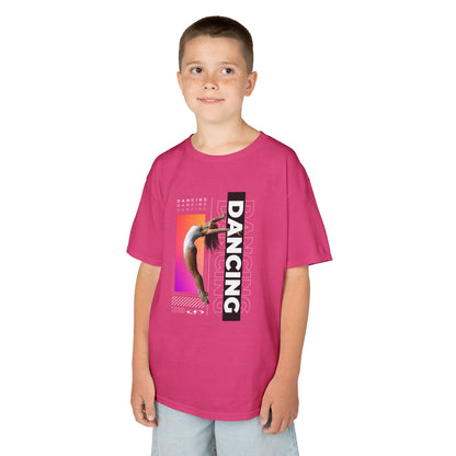 “Dancing” Youth Short Sleeve T-Shirt – Streetwear-Inspired Female Dancer Graphic – Stylish Kids Dance Apparel Tee