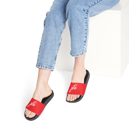 WOMEN'S SIZES - “Jeté” Official Logo Dance -Inspired Custom Footwear | Women’s Sandal Slides with Removable Straps