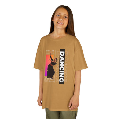 “Dancing” Youth Short Sleeve T-Shirt – Streetwear-Inspired Female Dancer Design – Trendy Kids Dance Graphic Tee